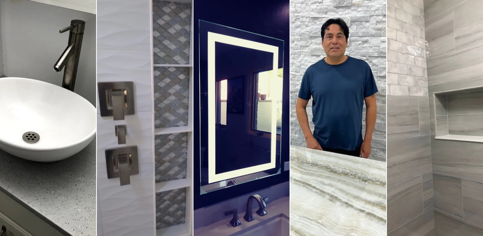 Collage of recent bathroom remodels by JT Moderna