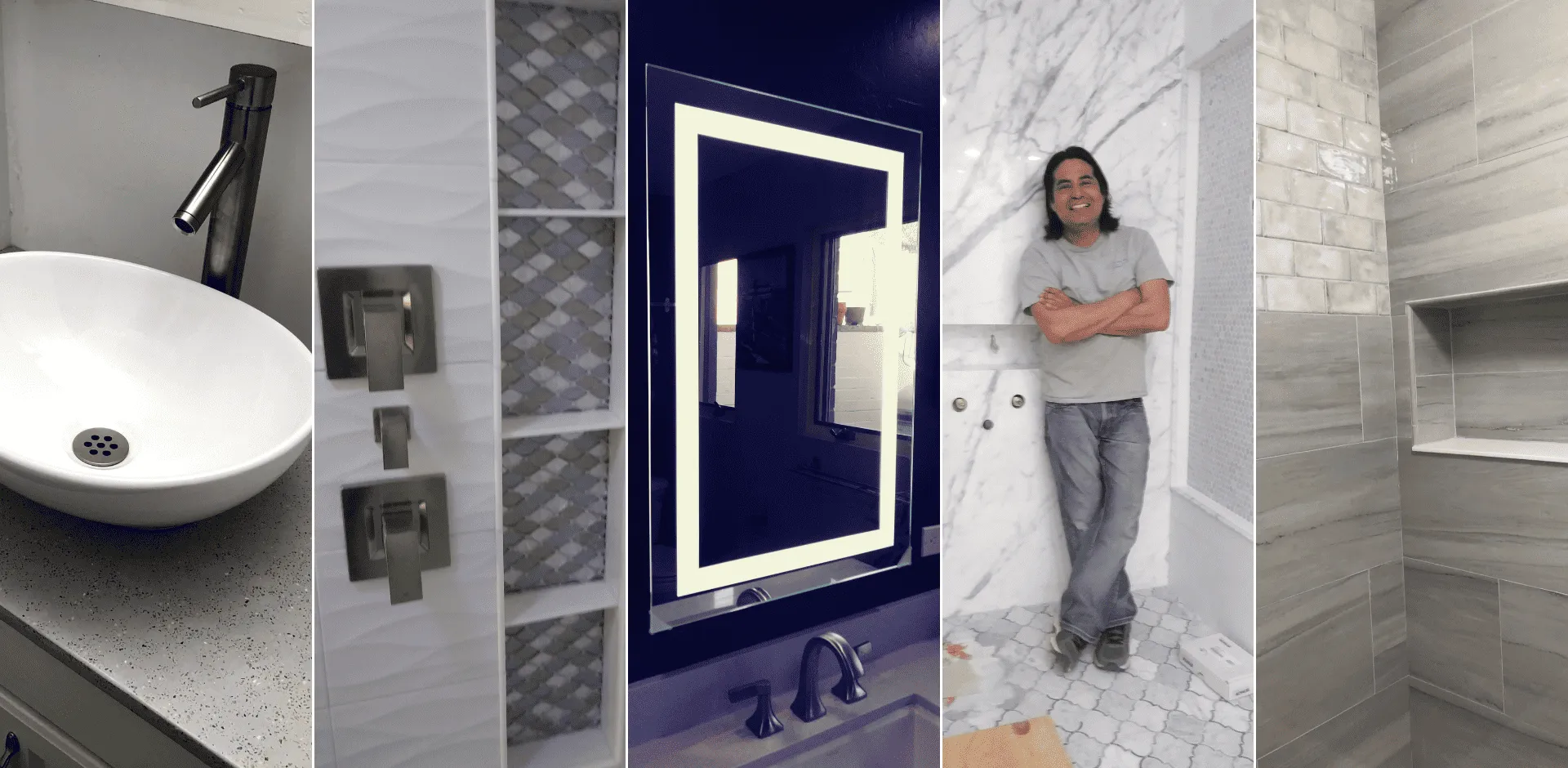 Recent bathroom remodel collage by JT Moderna