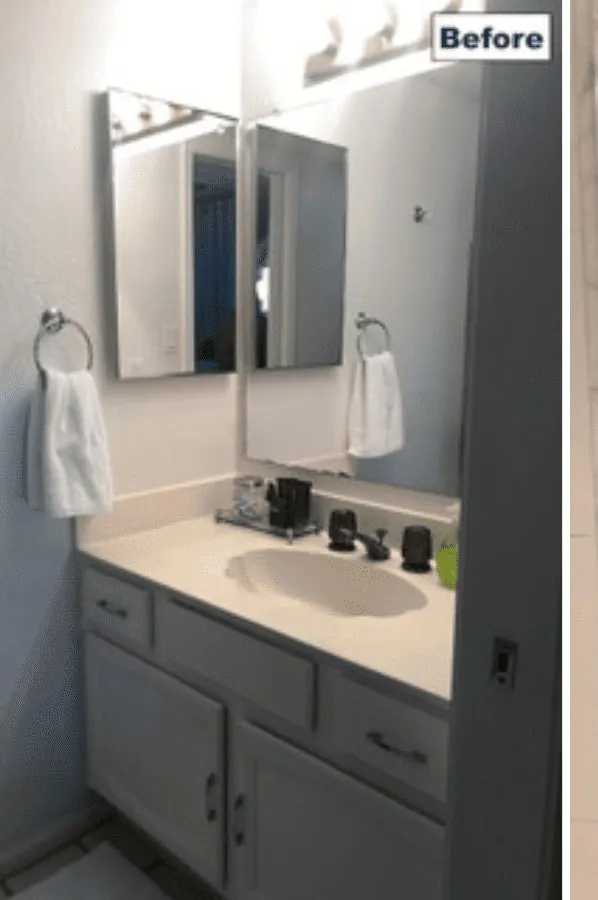 Sink and Vanity Remodel, before renovation